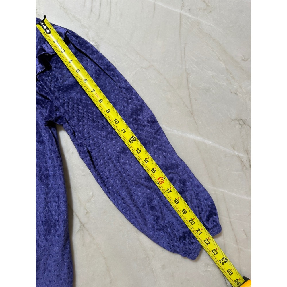 Donna Richard Gilligan O'Malley Vintage Purple Velvet Ruffle Maxi Robe USA Made - Picture 11 of 16